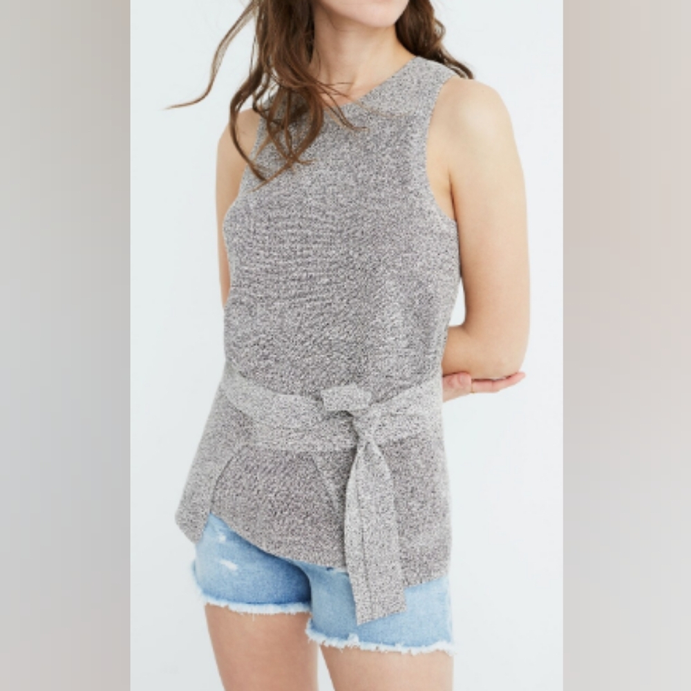 Madewell Marled Gravel Knit Tie Wrap Tank Sweater Misses Size Large